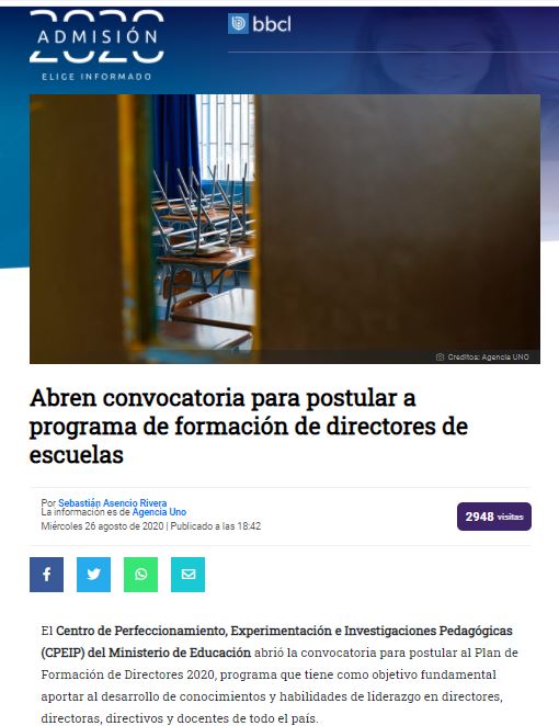 Abren convocatoria para postular a programa de formación de directores